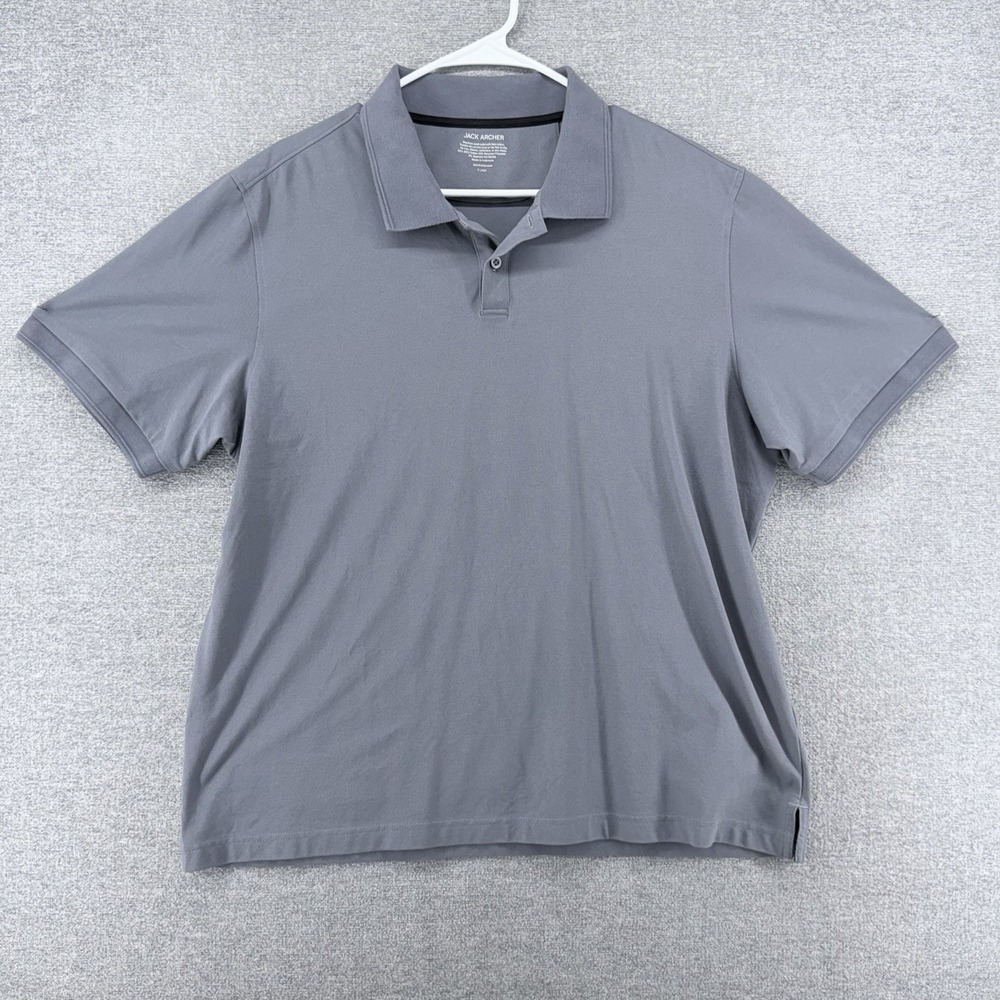 Jack Archer Golf Polo Shirt Men Size XL Gray Short Sleeve Performance